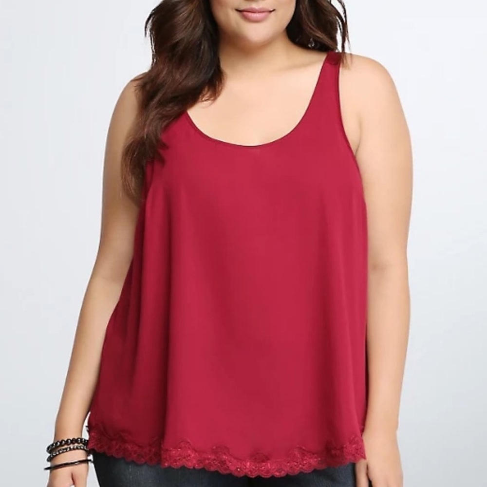 Torrid Lace Trim Tank Top